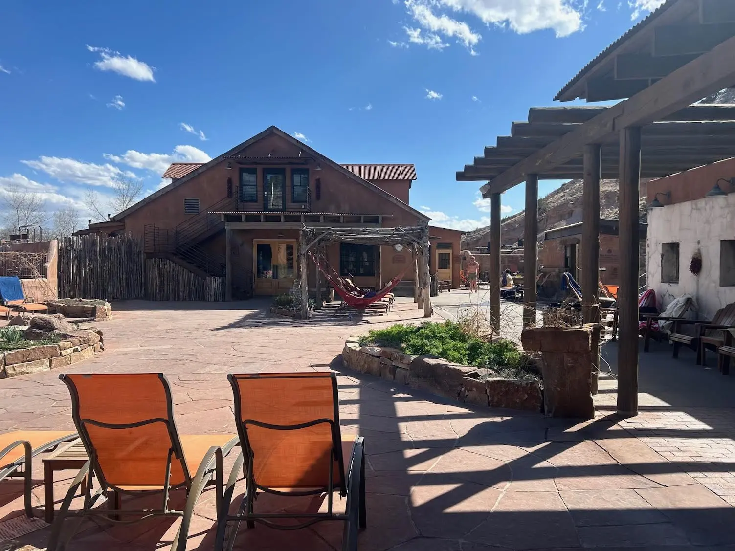 The outside of the main bathhouse at Ojo Caliente